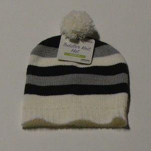 Black White and Grey Toddler Knit Hat Beanie